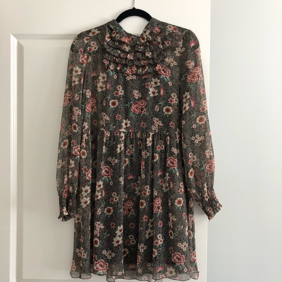 Zara Floral Long Sleeve Dress - Picture 1 of 3